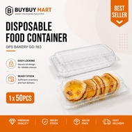 GO-163 OPS Container with Lock Bekas Kuih Clear OPS Container Cake Bakery Box Bekas Tart Bomboloni N