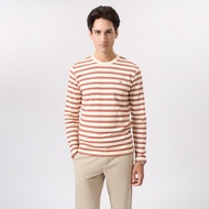 LTD เสื้อยืดแขนยาวลายทาง ผู้ชาย สีเหลือง | Striped Long-Sleeve T-shirt | 00962