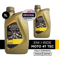 ENI I-RIDE MOTO 4T TEC 10W40 / 10W50 (FULLY SYNTHETIC) ENGINE OIL ITALY 1L