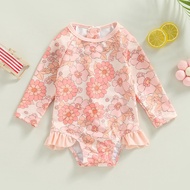 Heartandsoul Bộ Đồ Bơi Liền Thân Cho Bé Gái Mới Tập Đi 9M-4Y Bộ Đồ Tắm Bikini Một Mảnh Xếp Nếp In Ho