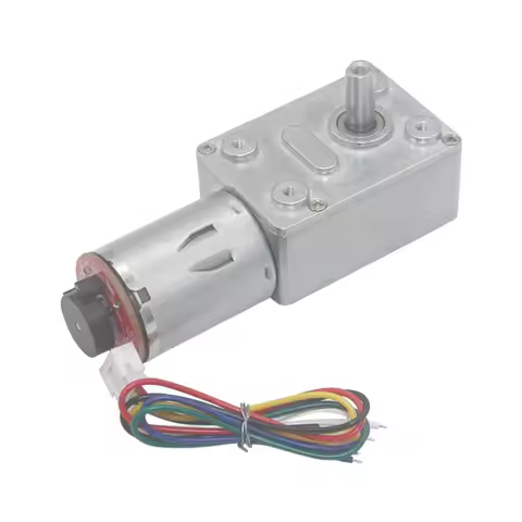 JGY-370 Hall Encoder Worm Gear Reduction 6V 12V 24V DC Gear Motor 6rpm 10rpm 18rpm 23rpm 30rpm 40rpm