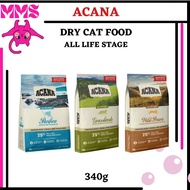 Acana Enhanced Formula Cat food # All Life Stage/All Breeds #  Makanan Kucing # Grasslands/Pacifica/Wild Prairie # 340g