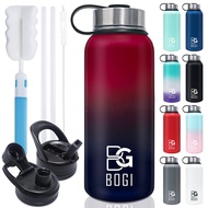 BOGI 40oz Insulated Water Bottle, Double Wall Vacuum Stainless Steel Water Bottle with Straw and 3 L