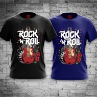 Tshirt gitar baju gitar rock n roll kain 100% cotton  lengan pendek dan panjang