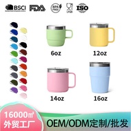 12oz Handle Mug 14oz Coffee Cup 304 Stainless Steel Thermos Cup Household Office Water Cup Vacuum Cu