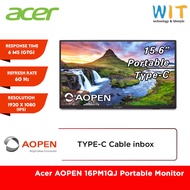Acer AOPEN 16PM1QJ Portable Monitor - 15.6" / 6ms/ 60Hz / FHD / IPS Panel /Speaker / 2 Years Warrant