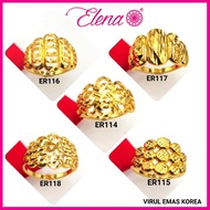 Elena Emas Korea Emas Sadur Cincin Dewasa ER114/ER115/ER116/ER117/ER118/ER305