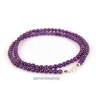 Stone Necklace - Amethyst สร้อยคอหิน อเมทิสต์ ขนาด 6 มม. by siamonlineshop