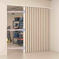 Folding Door Curtains Natural Blackout Pleated Door Curtains with Hooks for Door Way Accordion Style