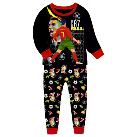 Kids Boys Girls CR7 Cristiano Ronaldo Cartoon 2Piece Nightwear Pyjamas Set Pjs Outfit Sleepwear Foot