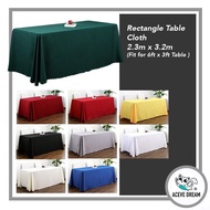 READY STOCK Plain 2.3M x 3.2M (Fit 6x3FT) Rectangle Table Top Cloth Cover Alas Kain Atas Meja Oblong Banquet