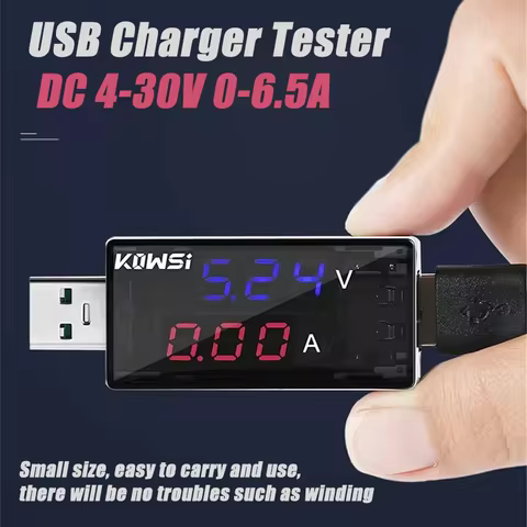 USB Tester Voltmeter Ammeter Digital Current Voltage Detector Power Bank Charging Tester Battery Cap