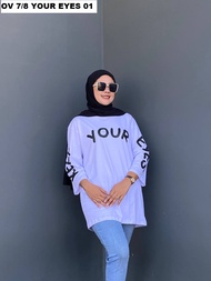 Aldira Kaos Oversize Wanita Hijab / Kaos Oversize Wanita Kekinian / Pakaian Wanita / Baju Lebaran 20