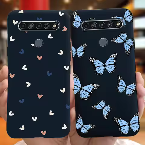 For LG K61 2020 Phone Case Cute Love-heart Butterfly Pattern Soft Silicone Cases For LG K61 K 61 LM-
