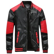 HITAM MERAH Ariel Slimfit Leather Jacket Slim Fit List Red Black Size M L XL Men's Karlit Leather Ja