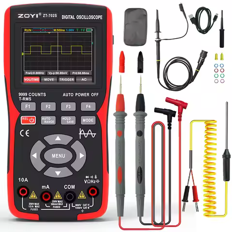 ZOYI ZT-702S 2 in 1 Handheld Digital Automotive Oscilloscope Multimeter, Single Channel 10MHZ Bandwi