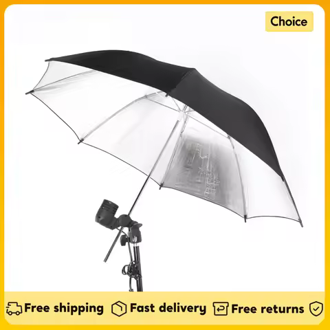 83cm/ 33inch Studio Reflector Umbrella Studio Photo Strobe Flash Light Reflector Black Silver Umbrel