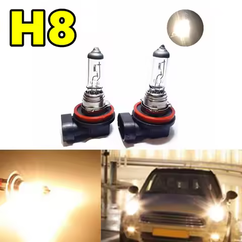 2pcs H8 35W Halogen Lamp Car Head Light Replacement Bulb 3200K Car Fog Lamp 12V White Light H8 Halog
