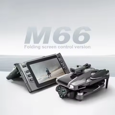 New Design M66 Max Drone with Flodable Screen Control Professional 4K HD Dual Camera Wifi GPS Brushl