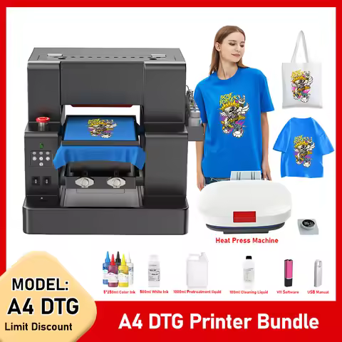 A4 DTG Printer 6 Colors Direct to Garment Printer A4 Flated Printer T-Shirt Printing Machine for Dar