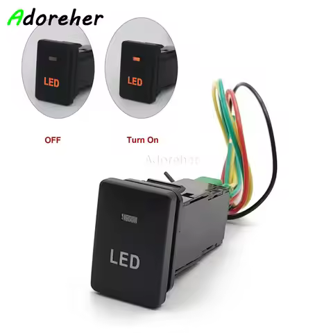 Car Orange Light LED Light Switch Button with Connection Wire For Toyota Innova Voxy Alphard 2017 - 