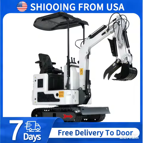 1ton mini Excavator Crawler 13.5 hp with Hydraulic Thumb | Dual-Joystick Pilot Control and B&S Engin