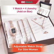 OCwatch Jam Tangan Perempuan Box Set Hadiah Jam Tangan Wanita Diamond Women Watch Gelang Jam Box