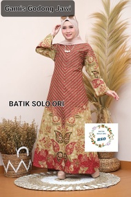 GAMIS BATIK PREMIUM ORI SOLO/ BATIK SOLO ORI/ [ COD ] PROMO TERKINI GAMIS BATIK PREMIUM ORIGINAL BAT