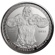 Silver Gorilla congo 2022 1 oz silver coin