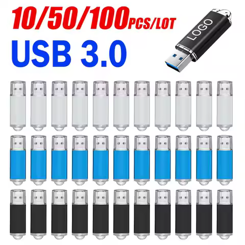 10/50/100PCS USB 3.0 Flash Drive 128GB Pen Drive Metal Pendrive 3 0 8GB 16GB 32GB 64GB Memory Disk F