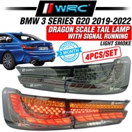 BMW 3 Series G20 2019 - 2022 Dragon Scale Tail Lamp With Signal Running ( Light Smoke )