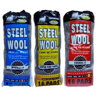 Hi-tech Steel Wool Lana de Acero 16 Pads - 0000/000/00/0/1/2/3/4