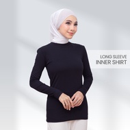 ALAYNA Inner Shirt Long Sleeve | Baju Inner Lengan Panjang Muslimah Shirt Wanita Longsleeve T-Shirt 