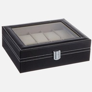 10-Bit Watch Box Wooden pu Leather Watch Box Locked Watch Box Display Box Storage Box