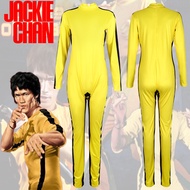 (Fire) cosplay Costume Bruce Lee cosplay Yellow Kung Fu Suit Stage Performance Costume