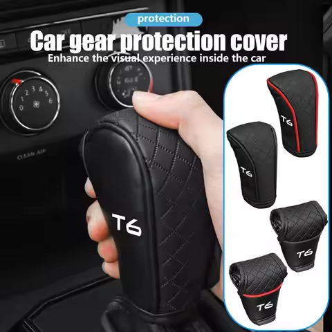 Leather Car Manual Gear Shift Knob Protective Non-Slip Sleeve For Volvo T6 T3 T4 T5 T2 S80l V90 V60 