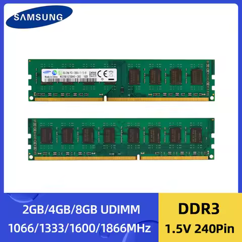 SAMSUNG 2GB 4GB 8GB DDR3 1600MHz 1066MHz 1333MHz 1866MHz PC3-12800U PC3-14900U 240Pin 1.5V UDIMM Mem