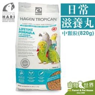 缺《寵物鳥世界》加拿大Hagen Hari哈根 日常滋養丸-中顆粒/4mm/820g|赫根 中-中大型鳥飼料NE014