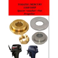 ME15D/MX18D2 TOHATSU/MERCURY Spacer+washer +Nut Propeller # 2 stroke outboard engine part