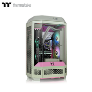 曜越 The Tower 300 抹茶梅 玻璃透側機殼 (M-ATX/Type-C/內建風扇上2/三面玻璃設計/顯卡400mm/塔散210mm/電源220mm)