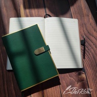 A5 size leather cover notebook with unique color magnetic buttons 2568