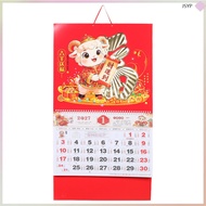 Traditional Chinese Wall Hanging Calendar 2027 with Chinese New Year Sheep Design  junshaoyipin