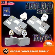 METAL CLAD T-ADAPORT Extension Heavy Duty Extension Penyambung Wayar 15A Extension to 13A Extension 