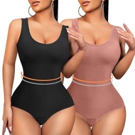 Fajas Colombianas Women Waist Trainer Bodysuit Shapewear Slim Full Body Shaper Seamless Round Neck J