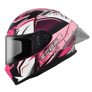 [ZEUS Official Merchandise ZS-826 BK9 Matte Peach Pink Full Face Helmet Big Duck Tail Diversion Doub