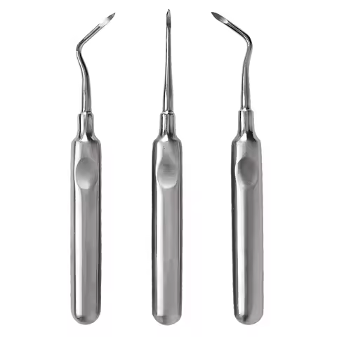 3pcs Dental Extraction Tooth Extracting Forceps Curved Root Lift Elevator Dental Implant Instruments
