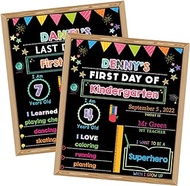 First Day and Last Day of School Chalkboard Signs,Back to School Photo Props for Kids/Girls/Boys,1st Day of School Board with Wooden Frame for Kindergarten Elementary,14x11inches Double-Sided