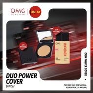 OMG Bundle Oh My Glam Coverlast two way cake twc + OMG Oh My Glam Coverlast Liquid Foundation, 25ml 