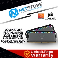CORSAIR DOMINATOR PLATINUM RGB 32GB (2x16GB) DDR5 DRAM 5200MT/s C40 RAM FOR AMD EXPO - CMT32GX5M2B52