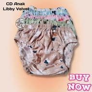 12pcs CD Libby Velvet Celana Dalam Anak LIBBY VELVET Usia 1-5th BB 5-20 kg FREE POUCH